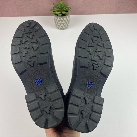 Rothy's Gray Black Lug Ankle Boots Wool Graphite Women Size 9 Shoes Booties - Picture 8 of 10